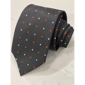 Romano Fiorenti Black Foulard Polka Dot Silk Tie 58 x 3.25 Italy